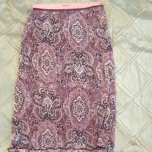 Jonathan Martin Pink and Purple Paisley Pencil Skirt